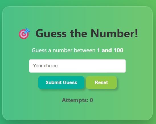 Guess The Number Game